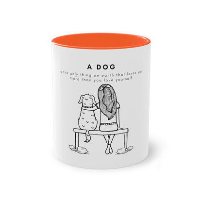 A Dog's Love Two-Tone Coffee Mug, 325ml - White