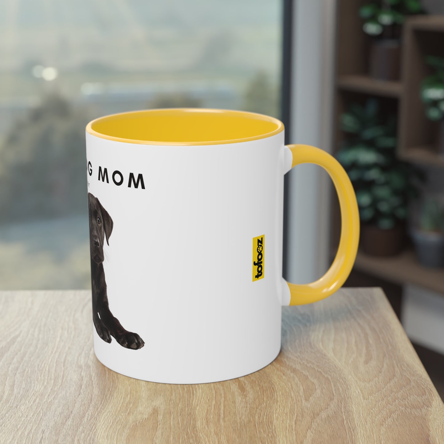 Best Dog Mom Black Lab Two-Tone Coffee Mug, 325ml - White