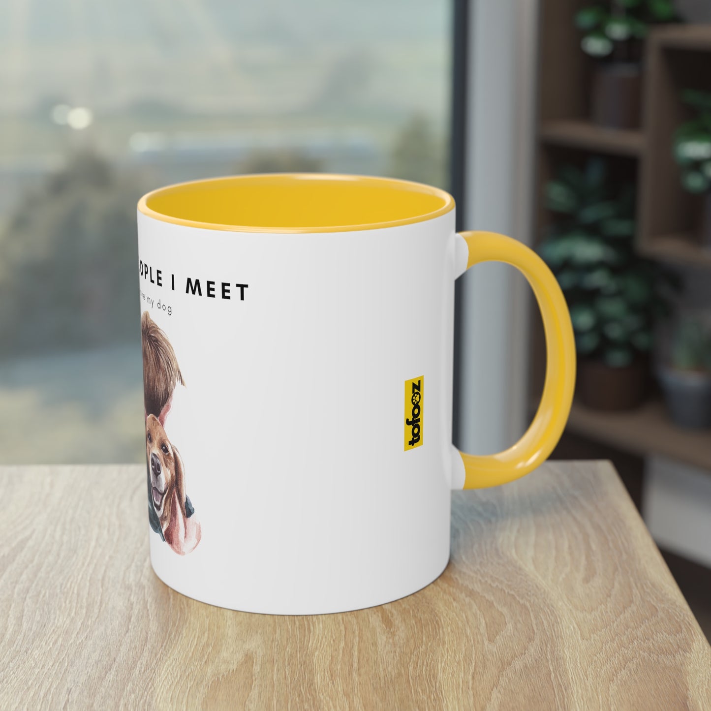 More People I Meet More I Love My Dog (M) Two-Tone Coffee Mug, 325ml - White