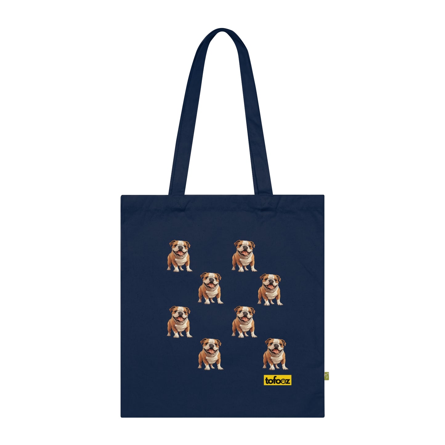 English Bulldog Print Organic Cotton Tote Bag