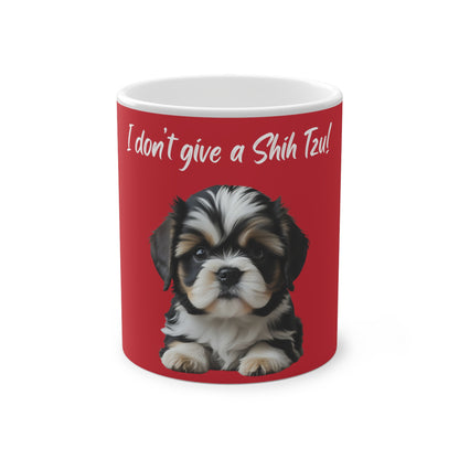 I Don't Give A Shih Tzu Magic Mug, 325ml - Dark Red