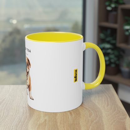 Spot Of Tea For The English Bulldog Two-Tone Coffee Mug, 325ml - White