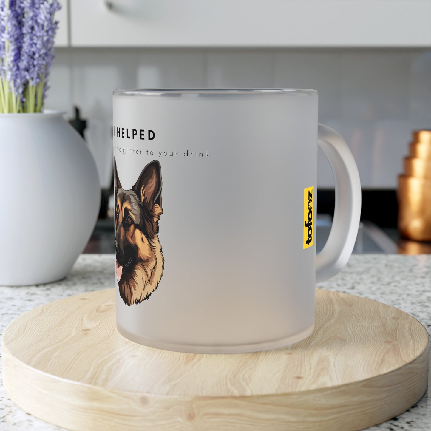 I Helped Add Glitter German Shepherd - Frosted Glass Mug, 325ml