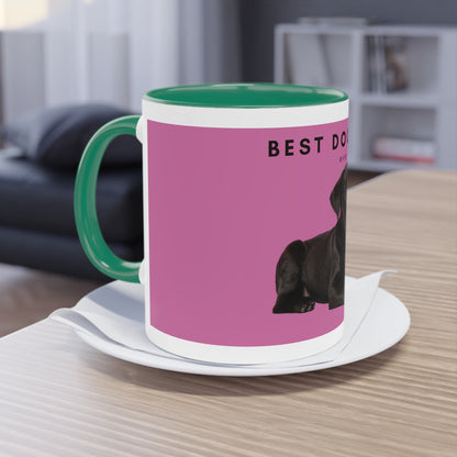 Best Dog Mom Black Lab Two-Tone Coffee Mug, 325ml - Pink