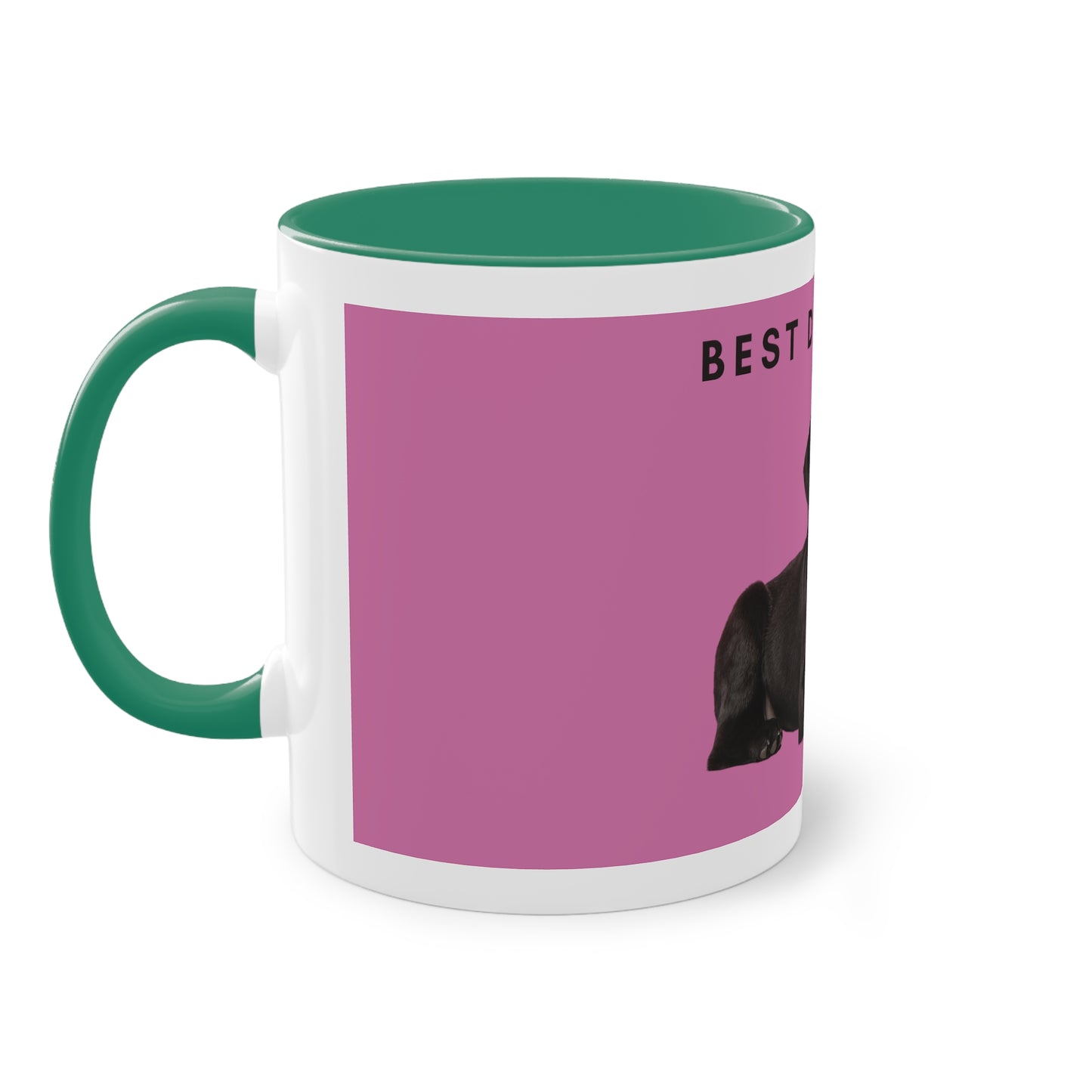 Best Dog Mom Black Lab Two-Tone Coffee Mug, 325ml - Pink