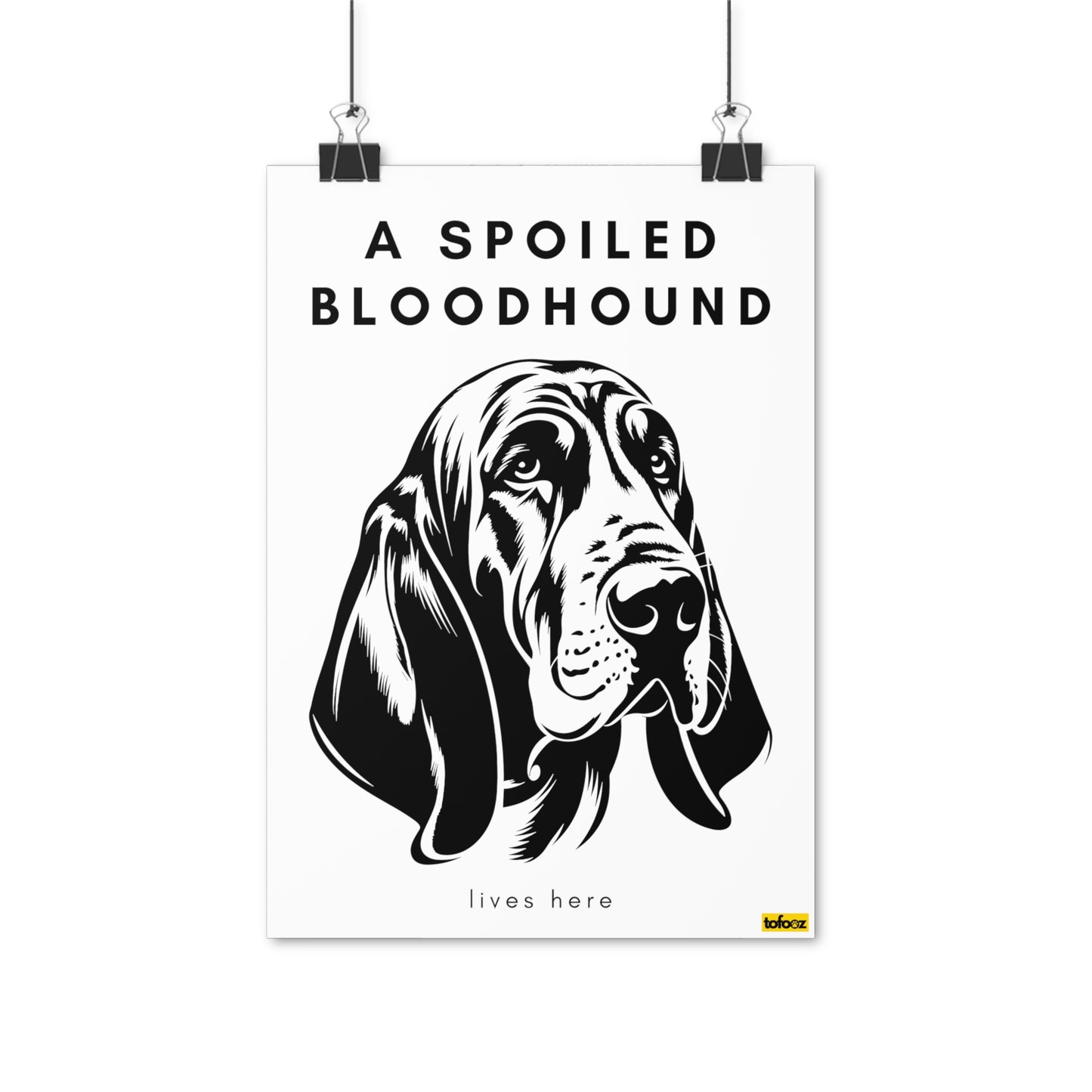 A Spoiled Bloodhound Lives Here Graphic Poster - Various Sizes