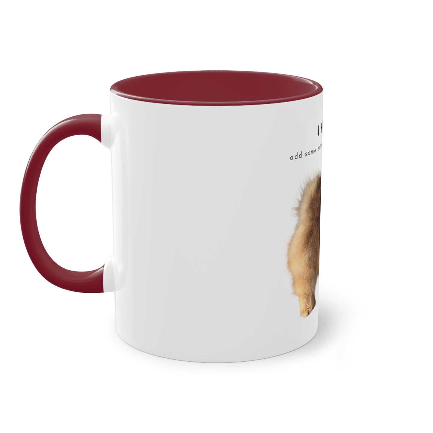 I Helped Add Glitter Tan Pomeranian Two-Tone Coffee Mug, 325ml - White