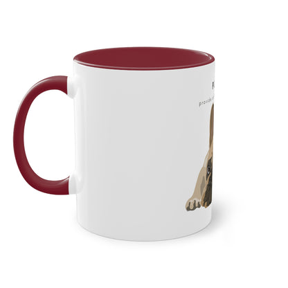 Please Provide Caffeine Immediately French Bulldog Two-Tone Coffee Mug, 325ml - White