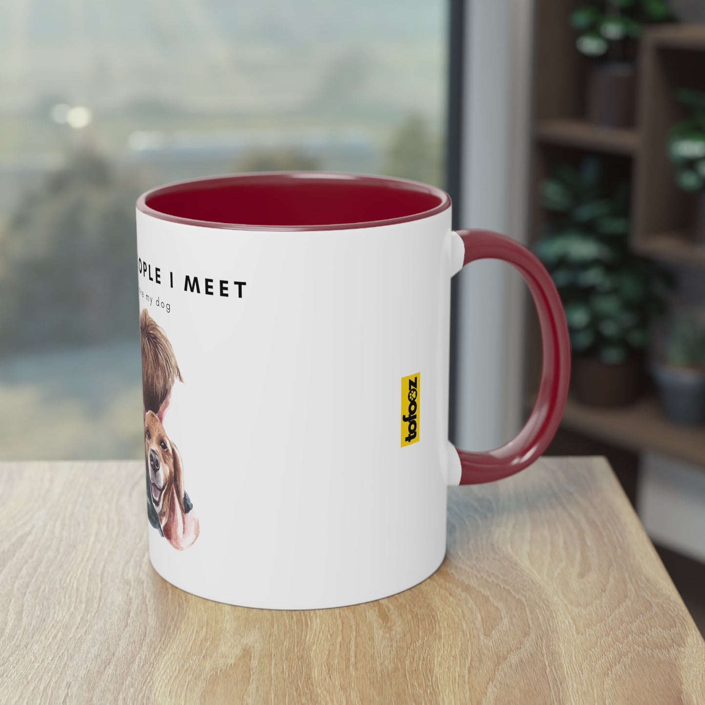 More People I Meet More I Love My Dog (M) Two-Tone Coffee Mug, 325ml - White