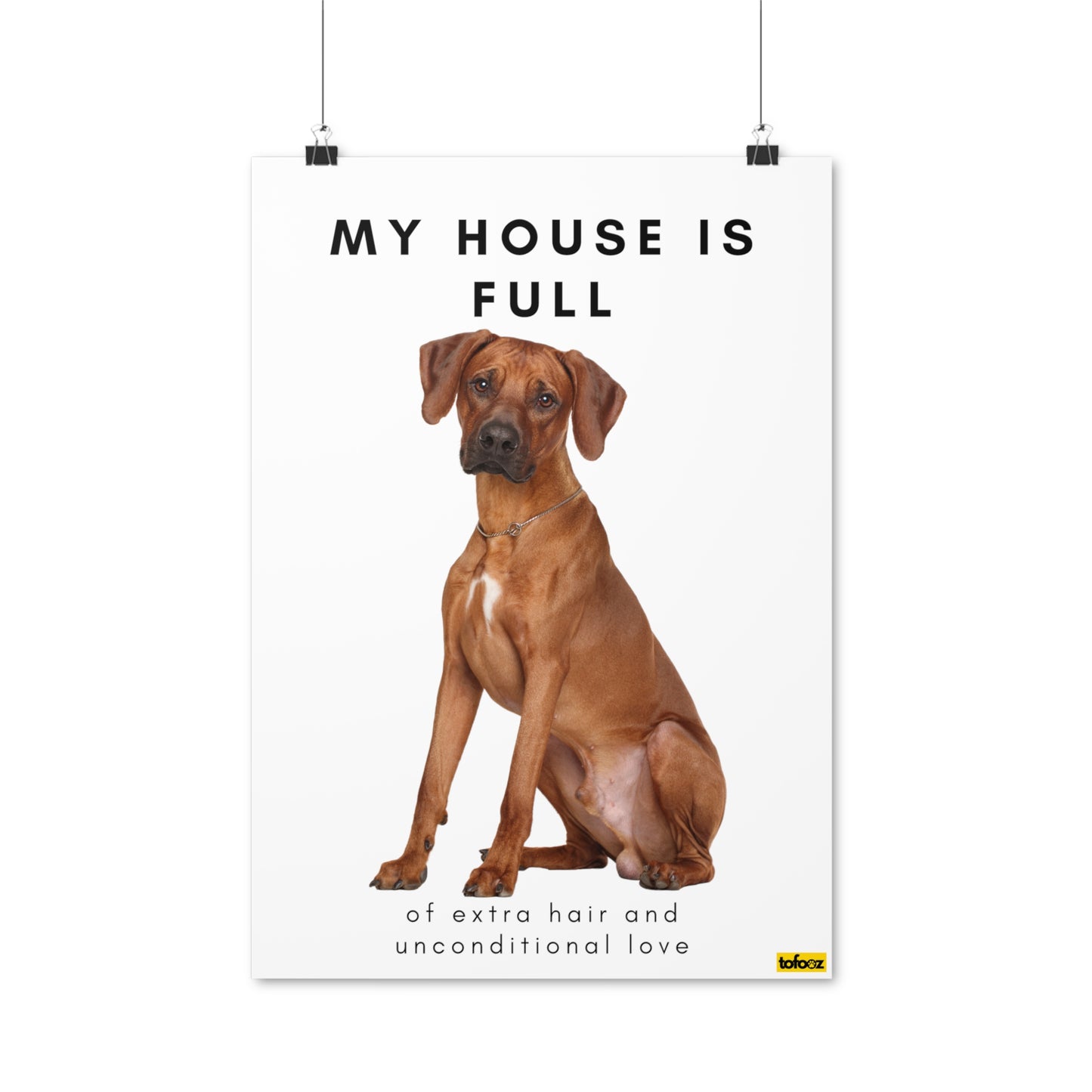 My House Is Full Ridgeback Poster - Various Sizes