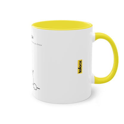 Aim High Cat Two-Tone Coffee Mug, 325ml - White