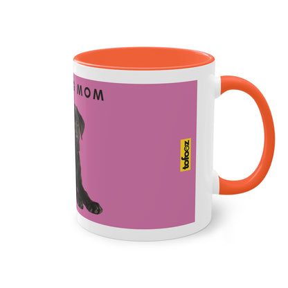 Best Dog Mom Black Lab Two-Tone Coffee Mug, 325ml - Pink