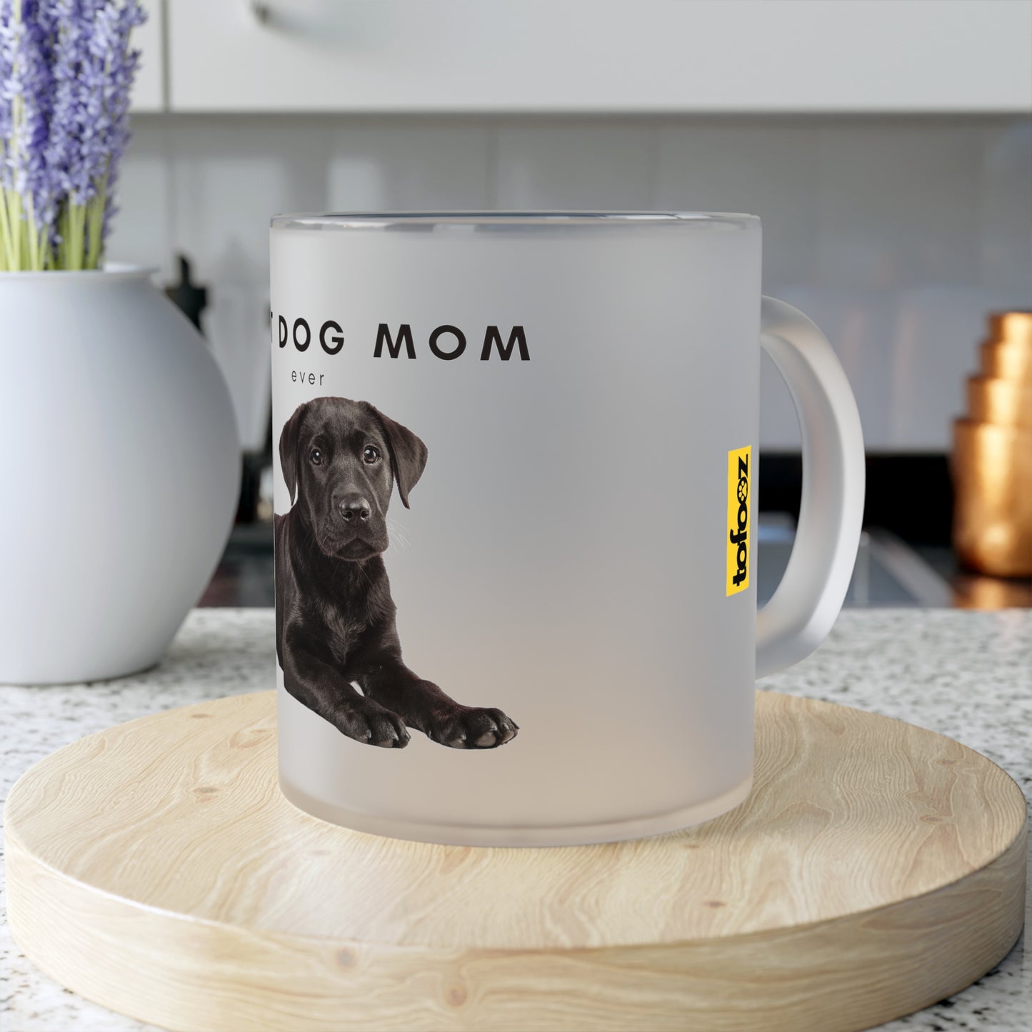 Best Dog Mom Black Lab - Frosted Glass Mug, 325ml