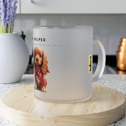 I Helped Add Glitter Cocker Spaniel Graphic - Frosted Glass Mug, 325ml