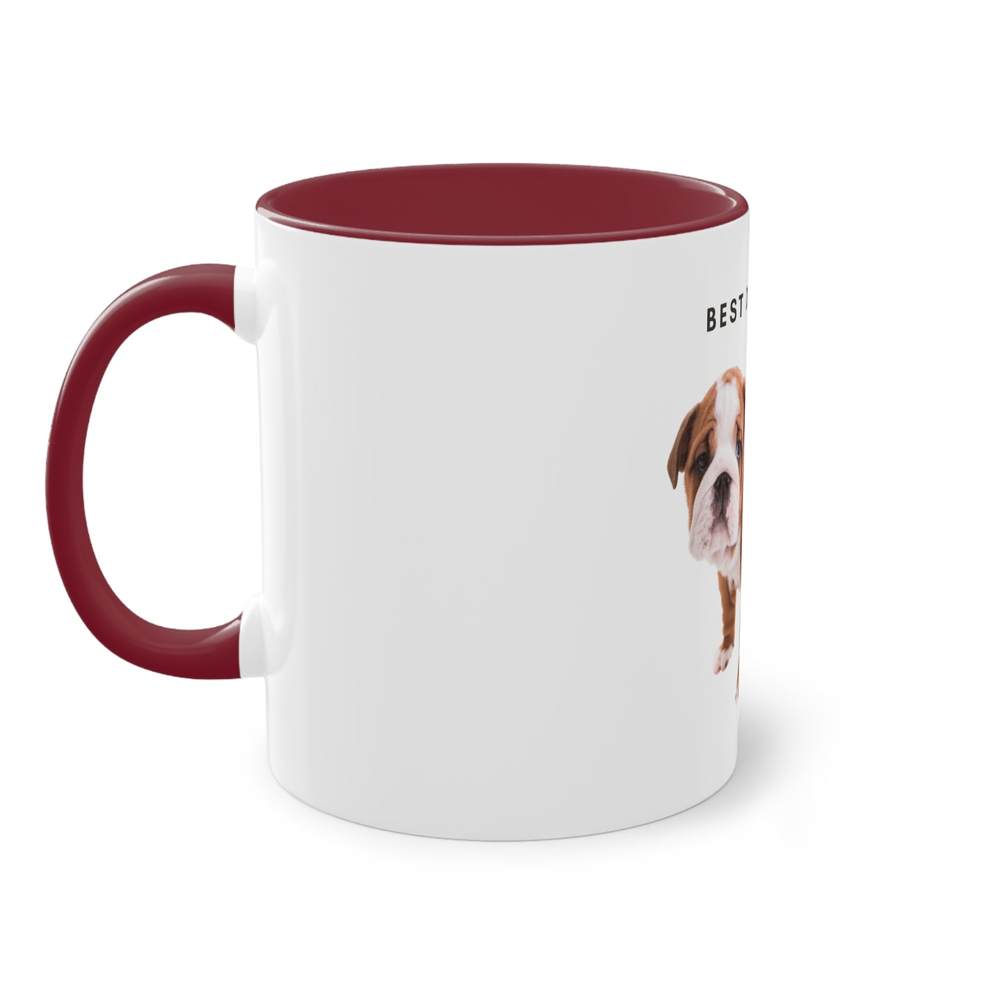 Best Dog Mom Ever English Bulldog Two-Tone Coffee Mug, 325ml - White