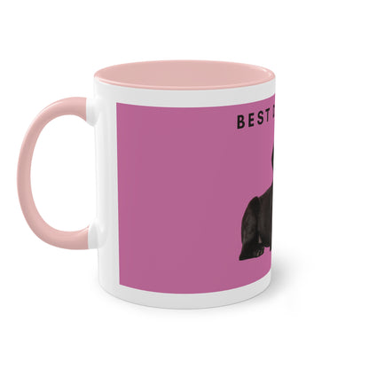 Best Dog Mom Black Lab Two-Tone Coffee Mug, 325ml - Pink