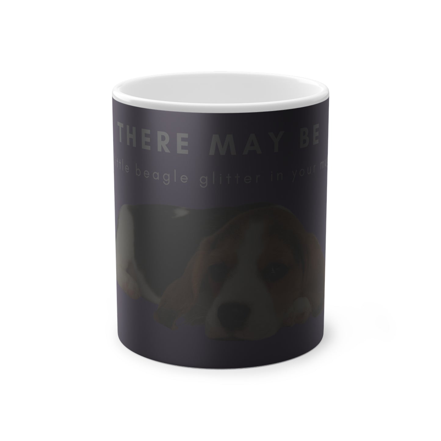 There May Be A Little Beagle Glitter Magic Mug, 325ml - Purple