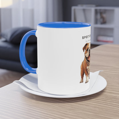 Spot Of Tea For The English Bulldog Two-Tone Coffee Mug, 325ml - White