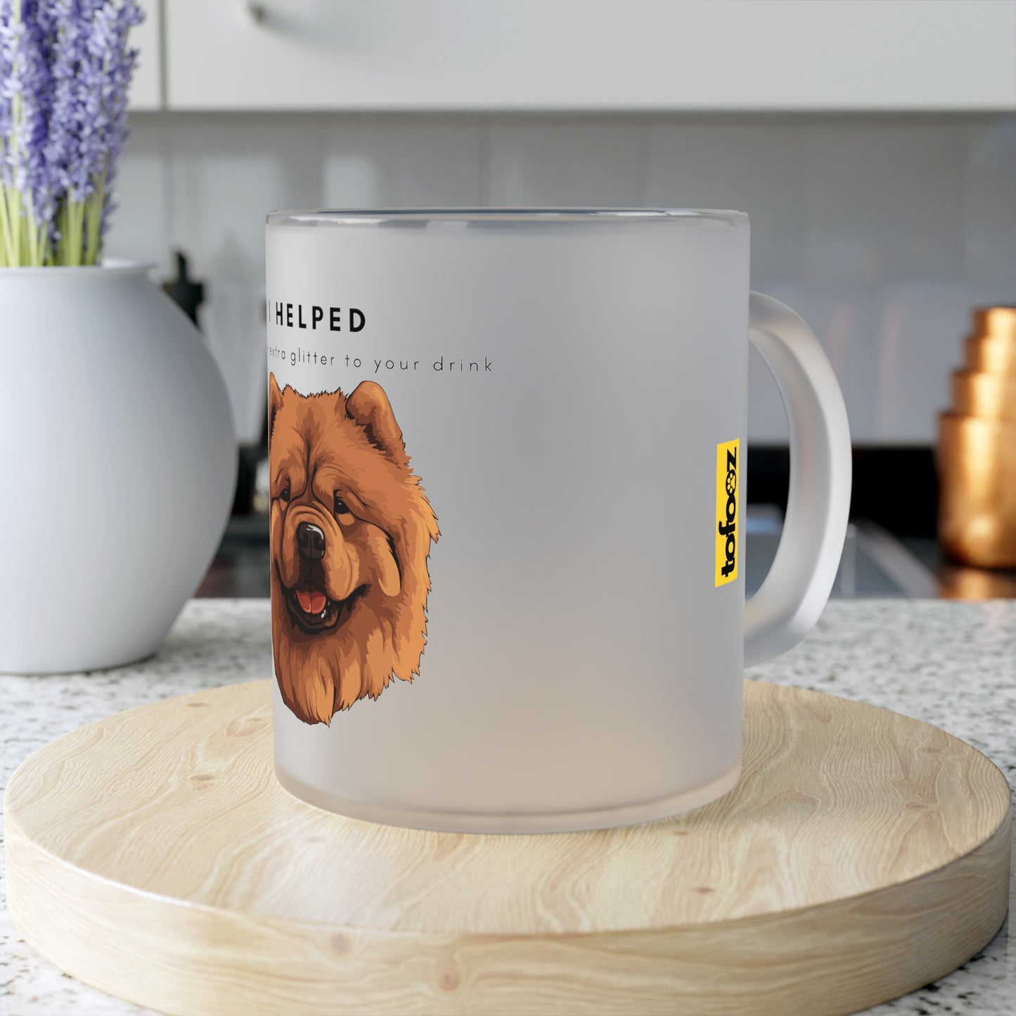 I Helped Add Glitter Chow Chow - Frosted Glass Mug, 325ml