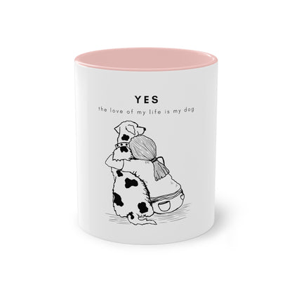 Yes Love Of My Life Dog Two-Tone Coffee Mug, 325ml - White