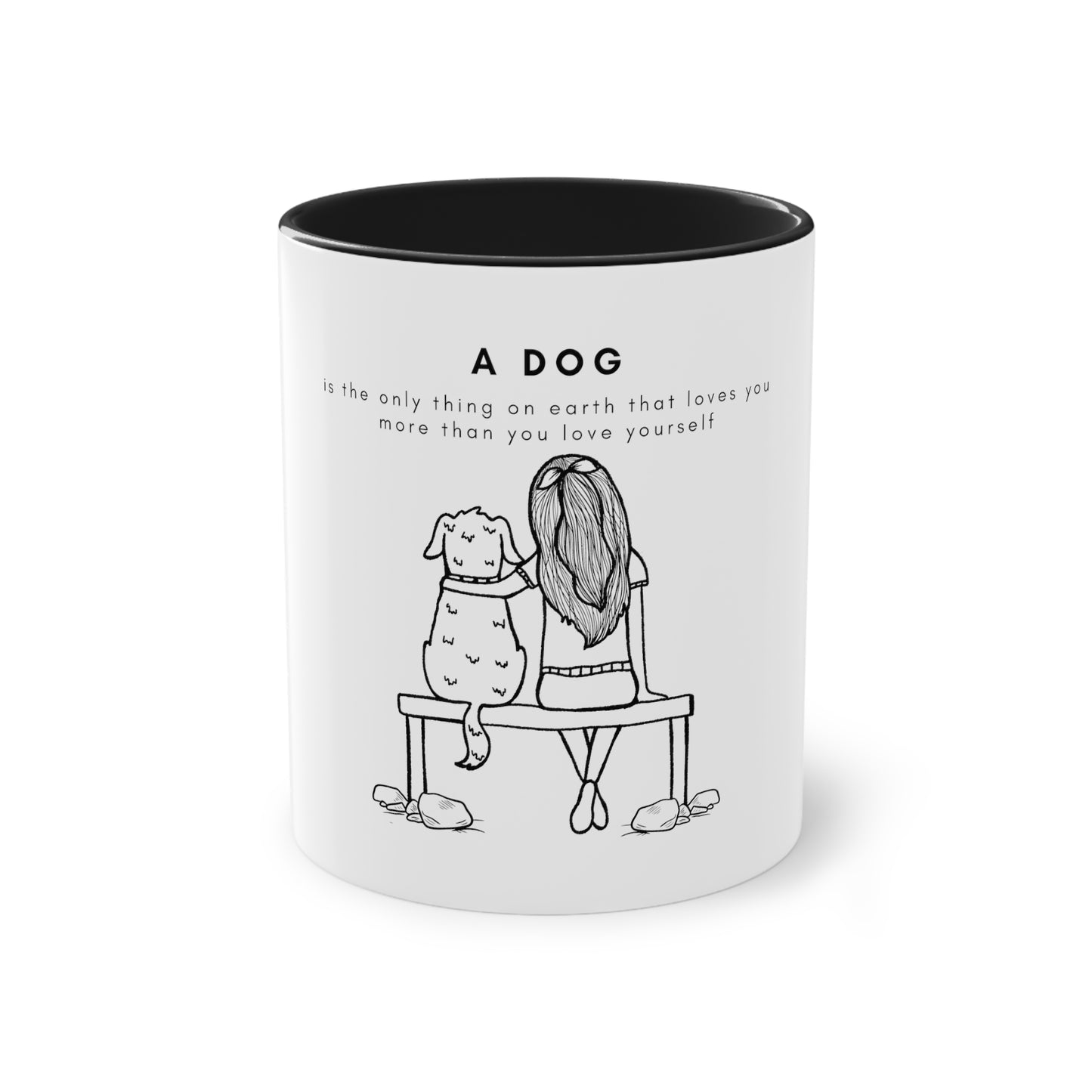 A Dog's Love Two-Tone Coffee Mug, 325ml - White