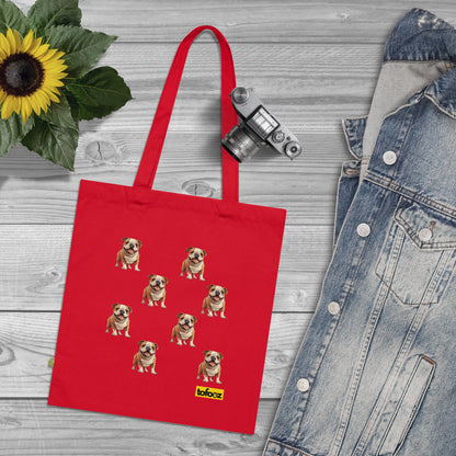 English Bulldog Print Organic Cotton Tote Bag