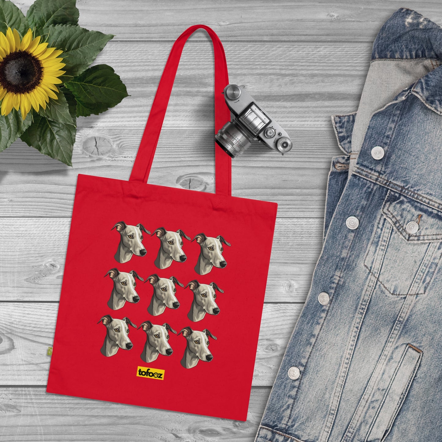 Italian Greyhound Print Organic Cotton Tote Bag