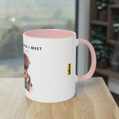 More People I Meet More I Love My Dog (M) Two-Tone Coffee Mug, 325ml - White