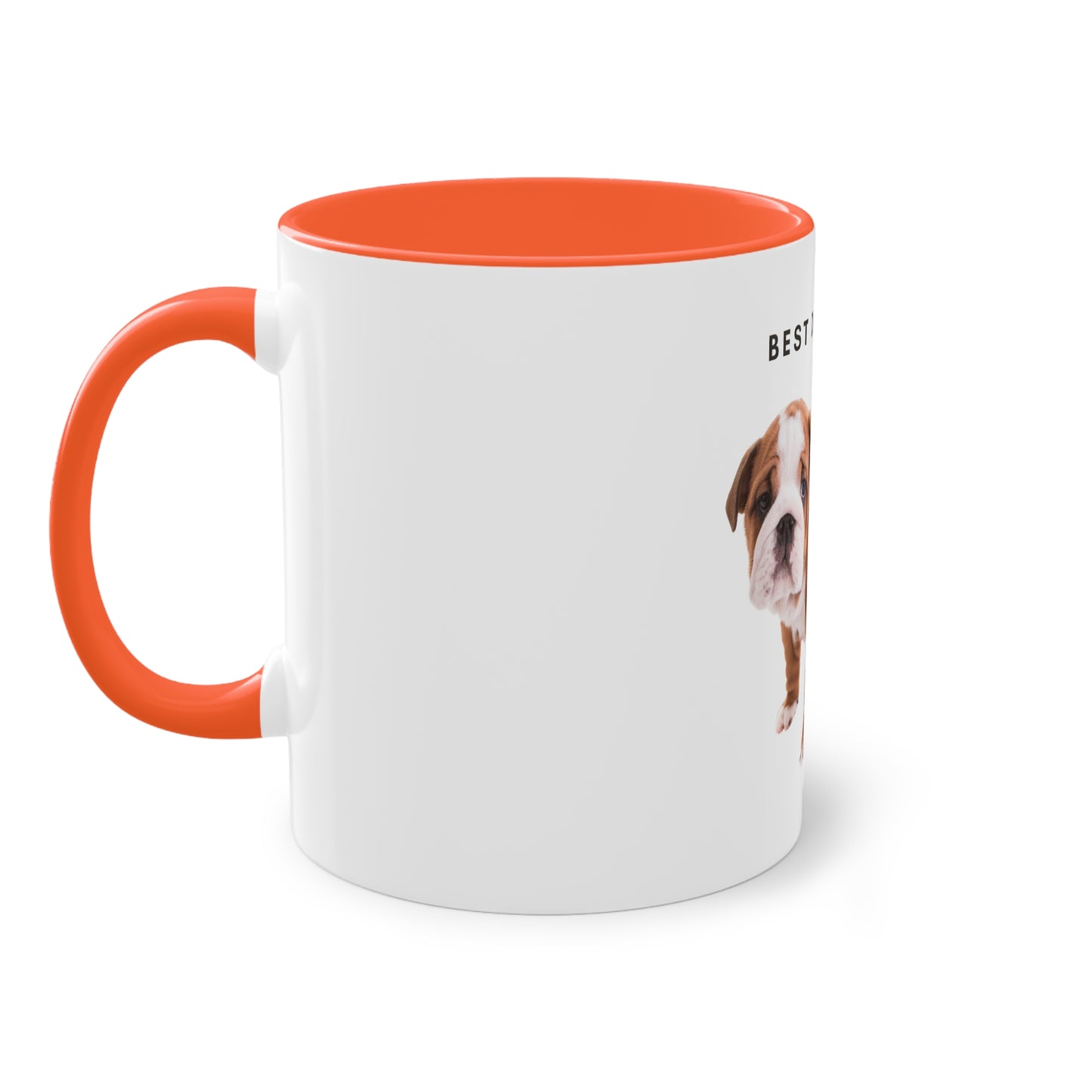 Best Dog Mom Ever English Bulldog Two-Tone Coffee Mug, 325ml - White