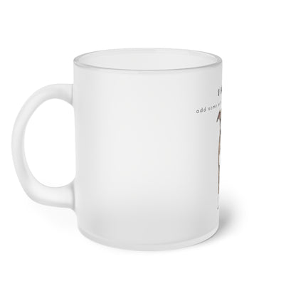 I Helped Add Glitter Greyhound - Frosted Glass Mug, 325ml