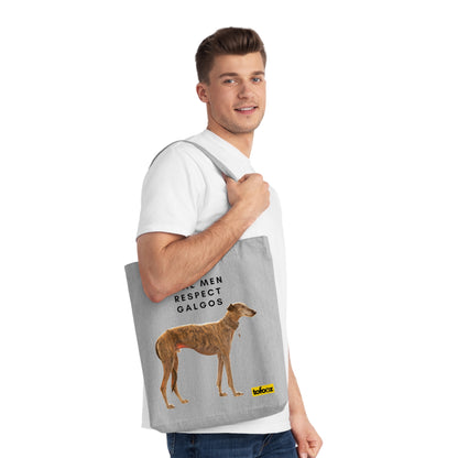 Real Men Respect Galgos Woven Tote Bag