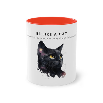 Be Like A Cat Two-Tone Coffee Mug, 325ml - White