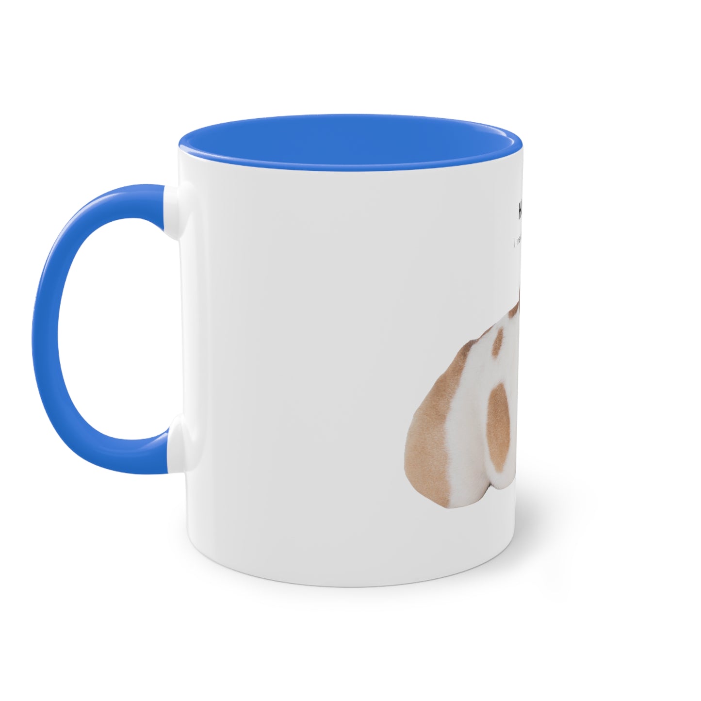 Hurry I Need Caffeine English Bulldog Two-Tone Coffee Mug, 325ml - White