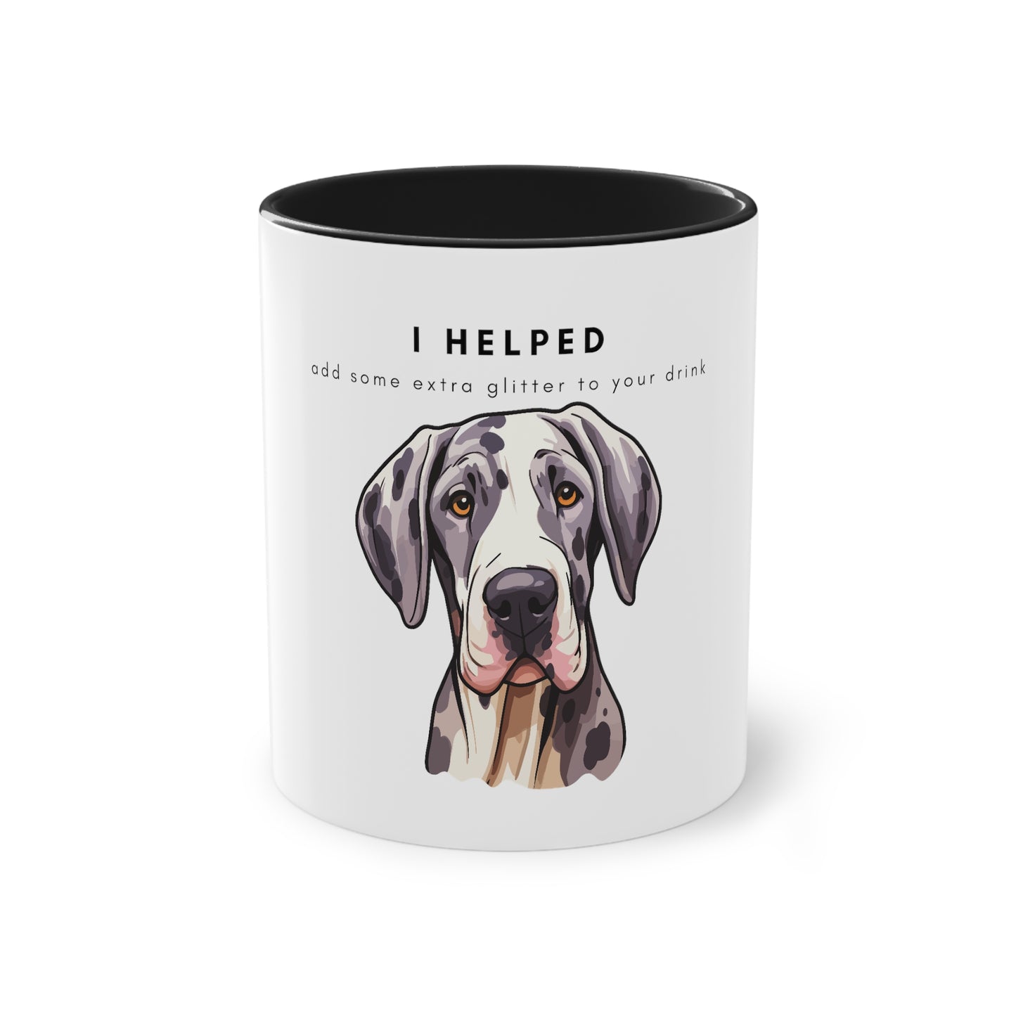 I Helped Add Glitter Great Dane Two-Tone Coffee Mug, 325ml - White