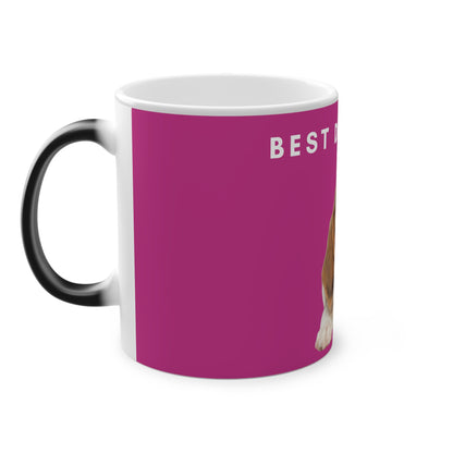 Best Dog Mom Beagle Magic Mug, 325ml - Pink