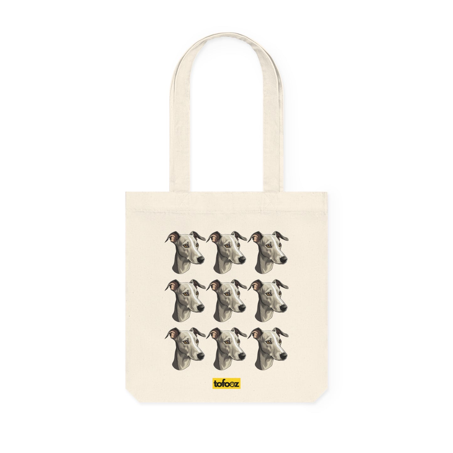 Greyhound Head Print Woven Tote Bag