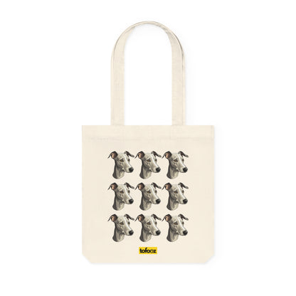 Greyhound Head Print Woven Tote Bag