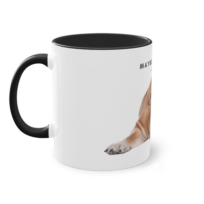 Maybe After Coffee Bulldog Two-Tone Coffee Mug, 325ml - White