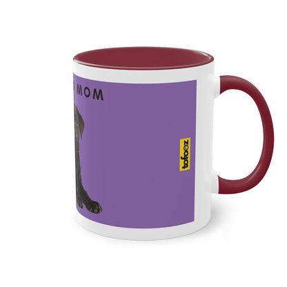 Best Dog Mom Black Lab Two-Tone Coffee Mug, 325ml - Purple