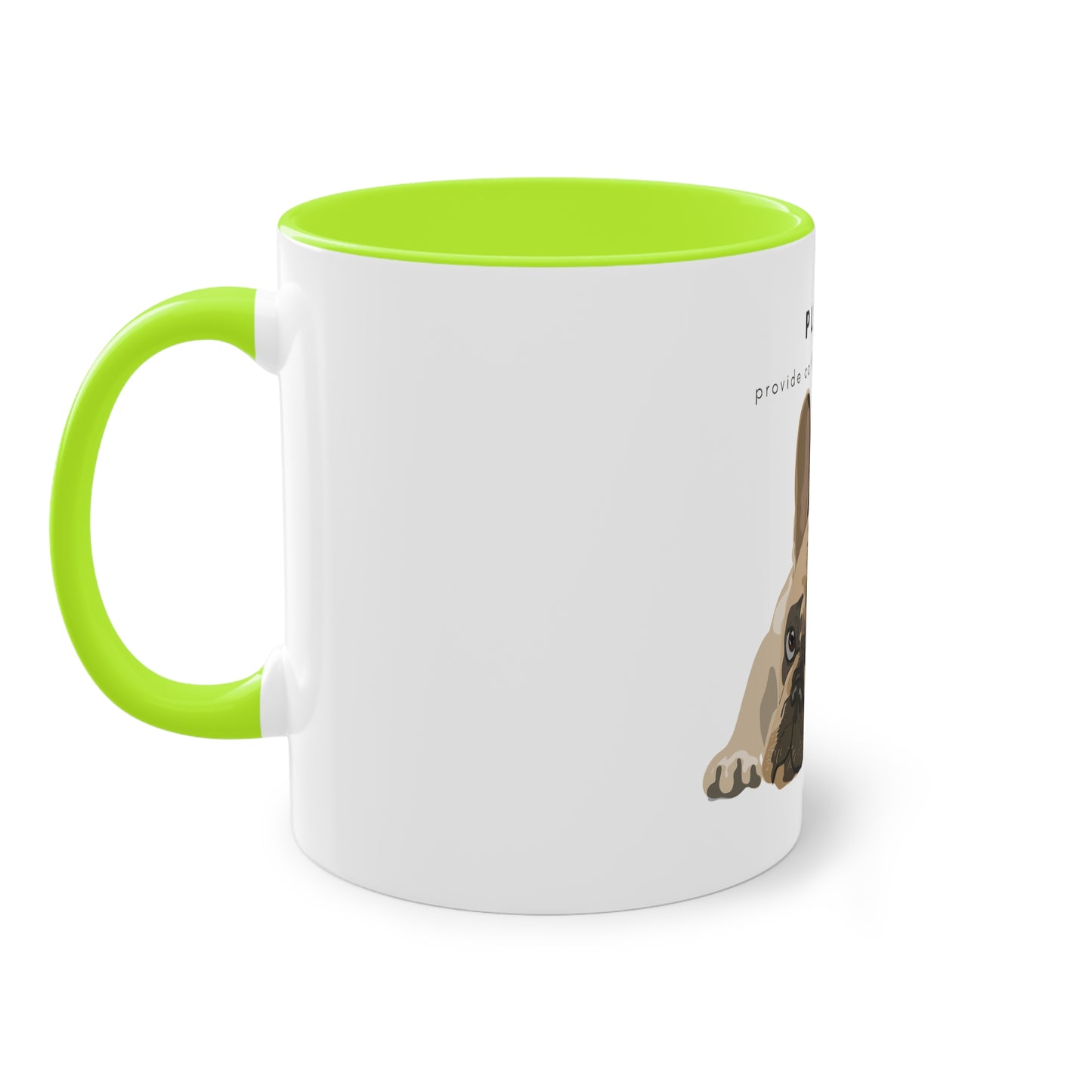 Please Provide Caffeine Immediately French Bulldog Two-Tone Coffee Mug, 325ml - White