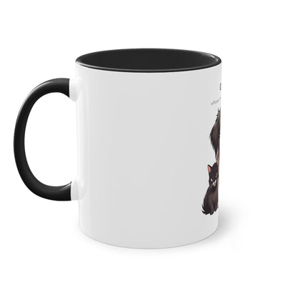 Guess Whose Hair Cats and Dog Two-Tone Coffee Mug, 325ml - White