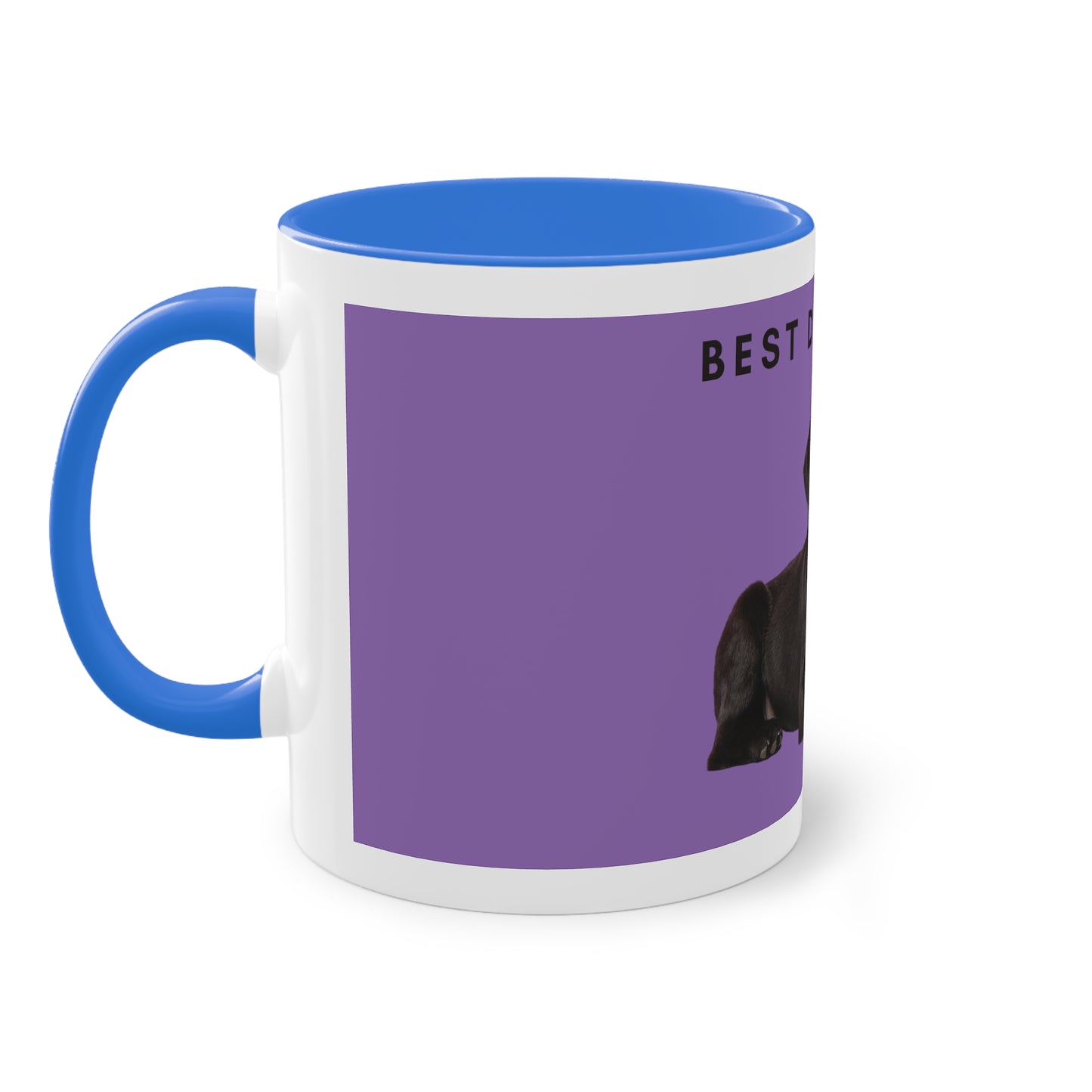 Best Dog Mom Black Lab Two-Tone Coffee Mug, 325ml - Purple