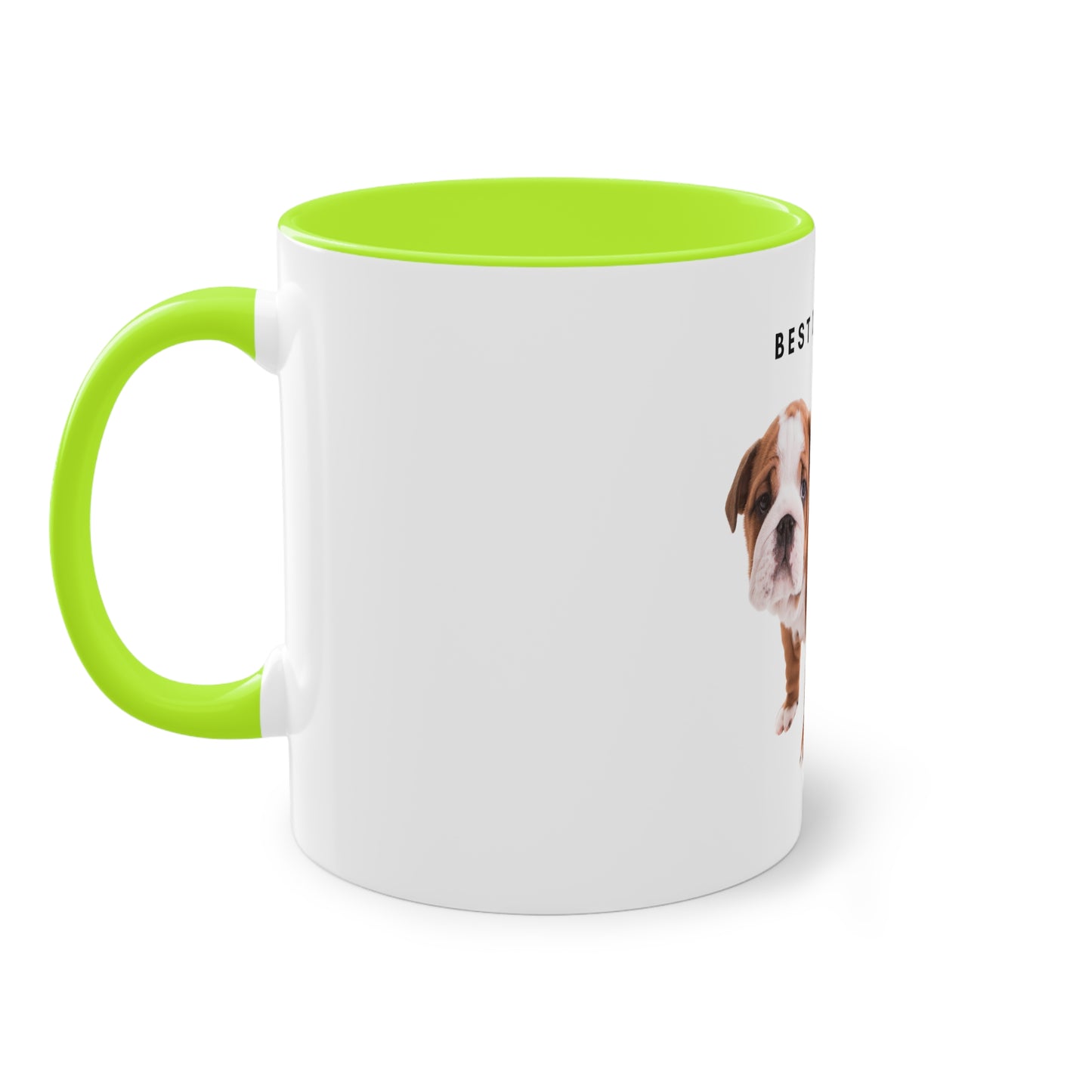 Best Dog Dad Ever English Bulldog Two-Tone Coffee Mug, 325ml - White