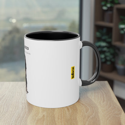 All I Need Is Coffee And My Saluki Two-Tone Coffee Mug, 325ml - White