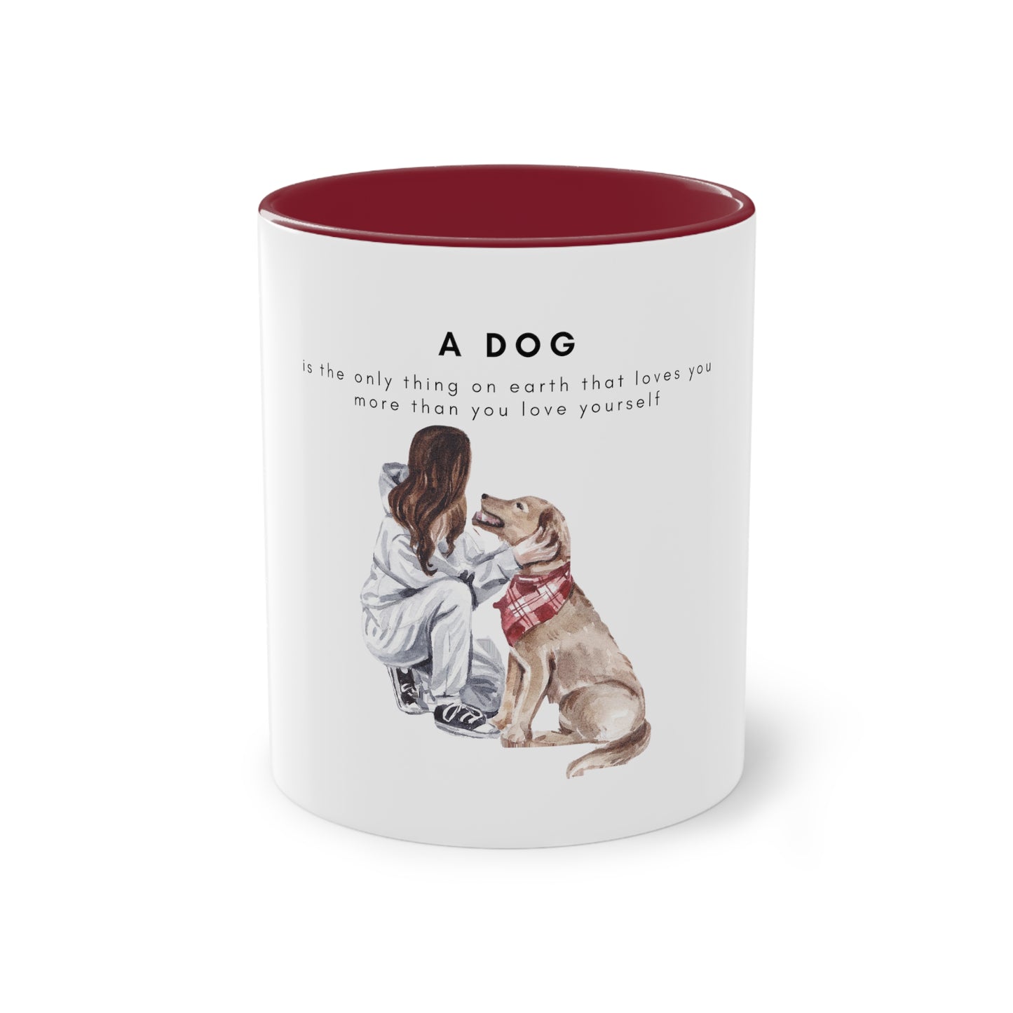 A Dog Love Yourself Two-Tone Coffee Mug, 325ml - White