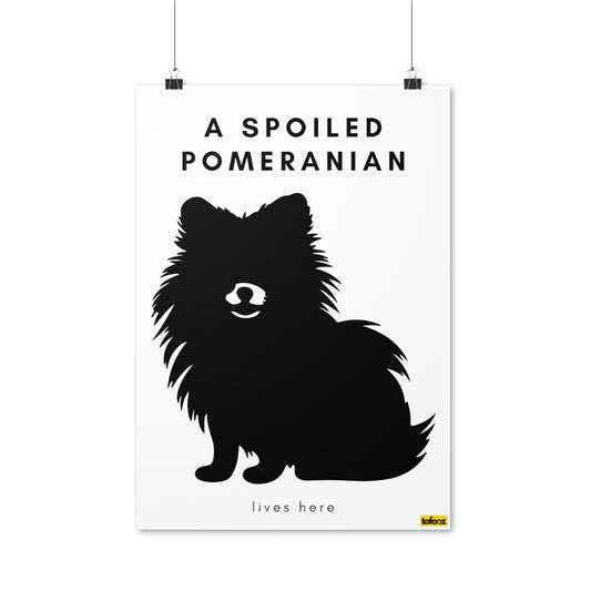 A Spoiled Pomeranian Lives Here Poster - Various Sizes