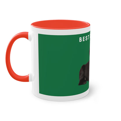 Best Dog Dad Black Lab Two-Tone Coffee Mug, 325ml - Green