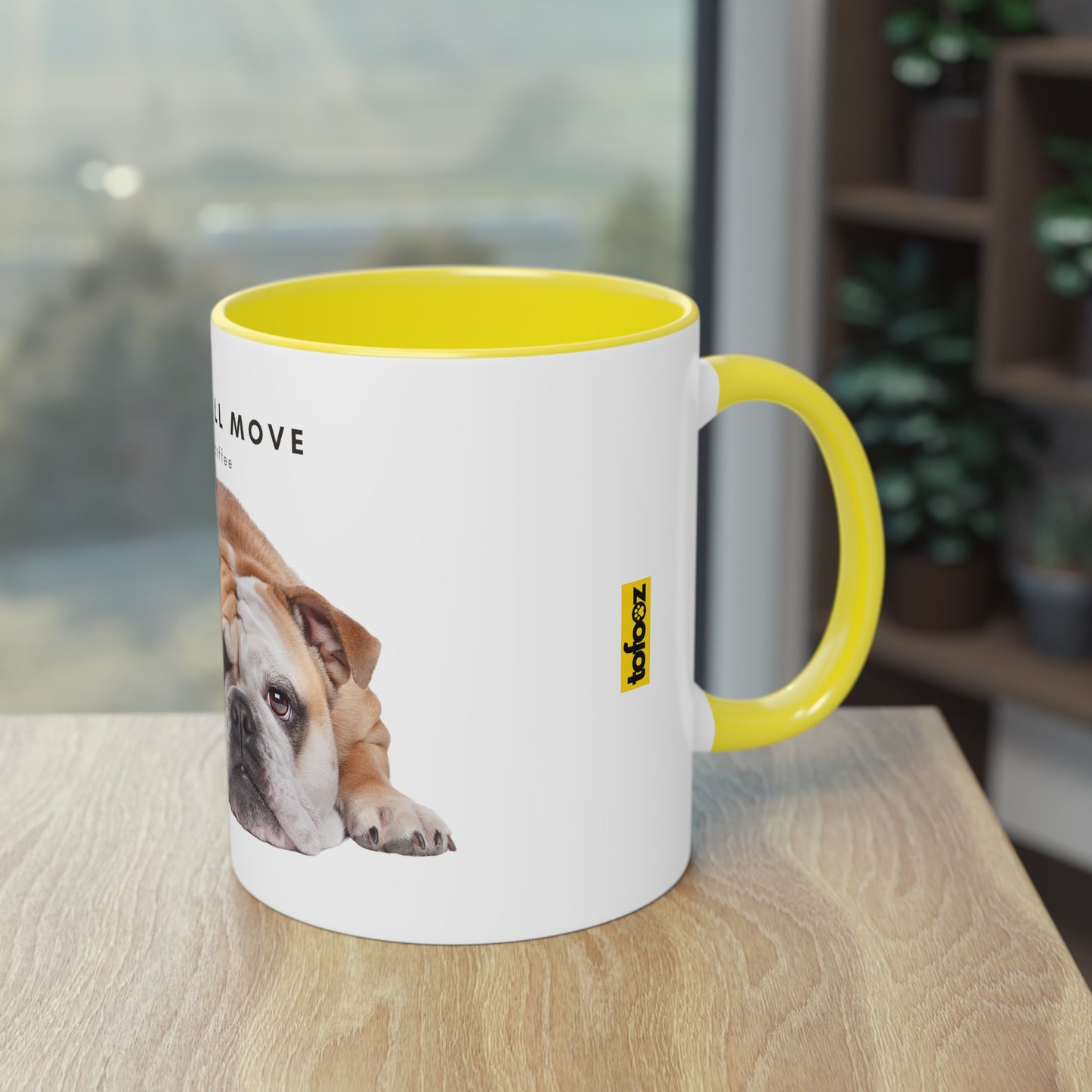 Maybe After Coffee Bulldog Two-Tone Coffee Mug, 325ml - White