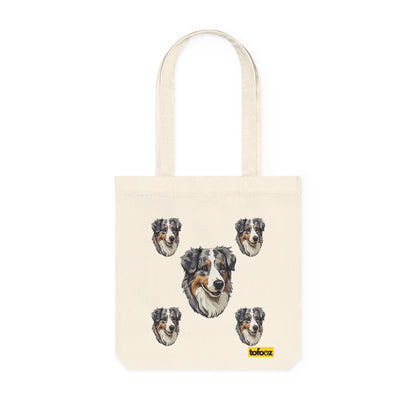 Blue Merle Aussie Print Woven Tote Bag