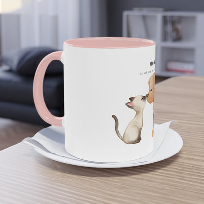 Home Is Where My Animals Are Two-Tone Coffee Mug, 325ml - White